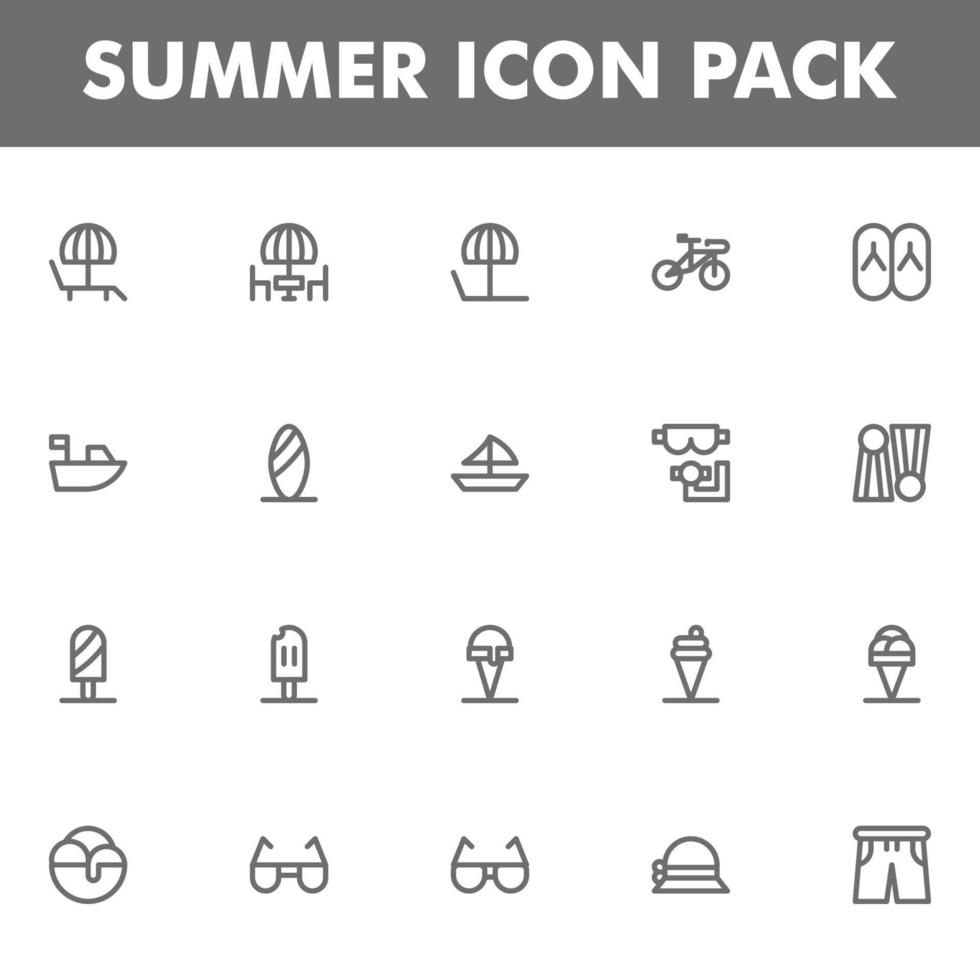 paquete de iconos de verano sobre fondo blanco vector