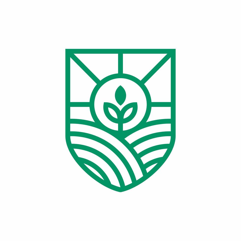 concepto de diseños de logotipo de tierras agrícolas, plantilla de logotipo de agricultura vector