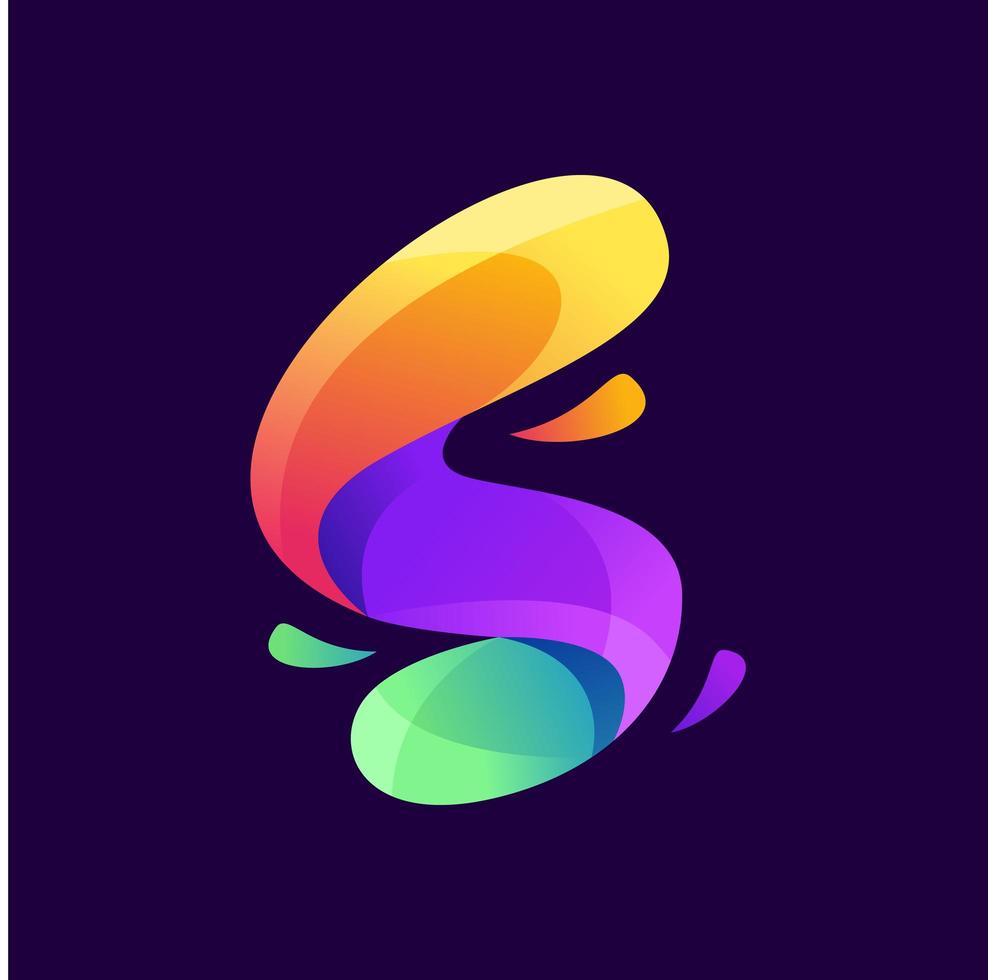 Colorful letter s logo design vector