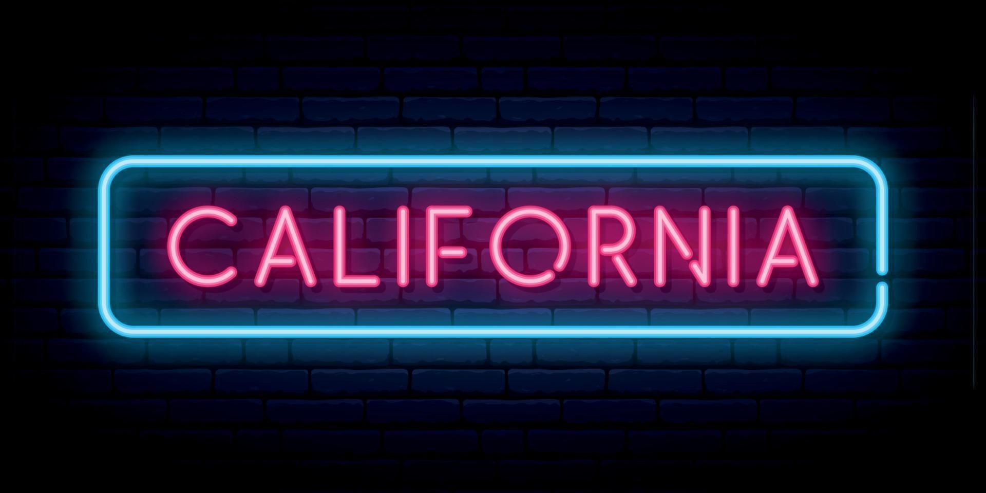 California neon sign. vector