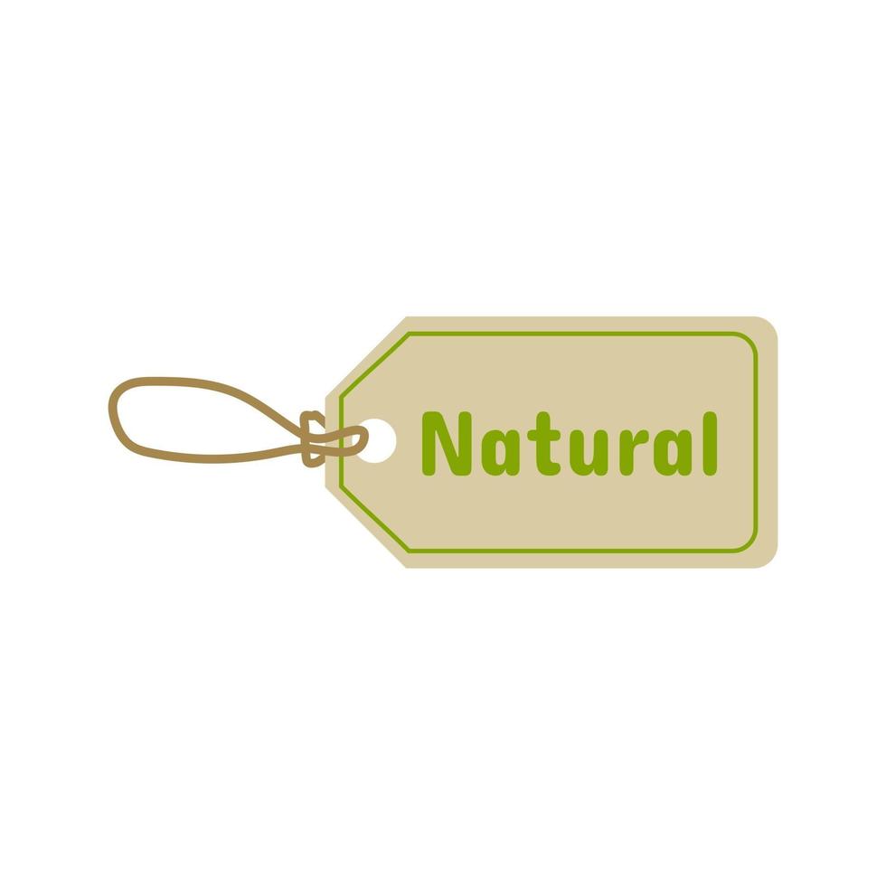 Label tag paper natural label isolated on white background Eco natural concept. vector