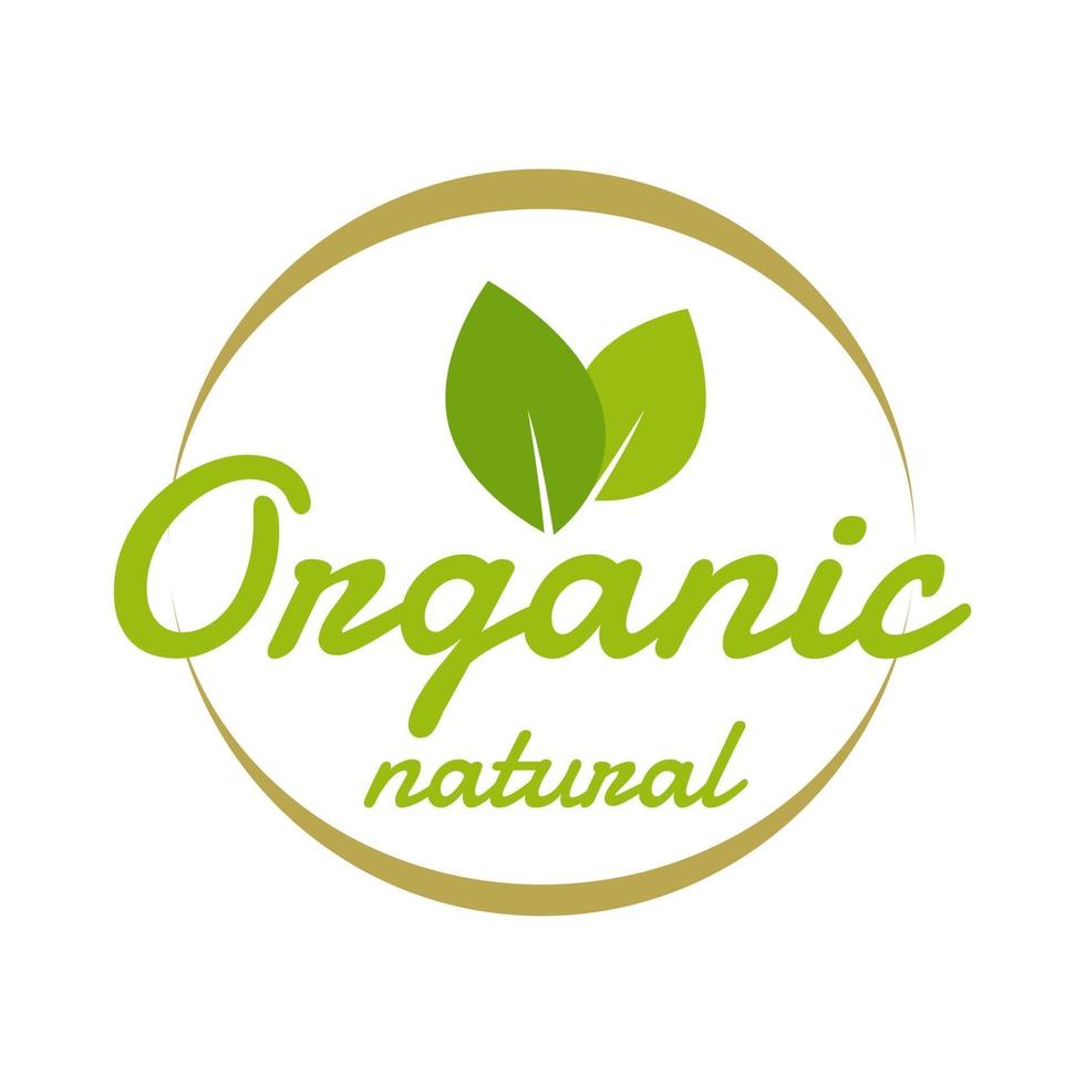 Leaf logo organic Label eco icon vector isolated background.