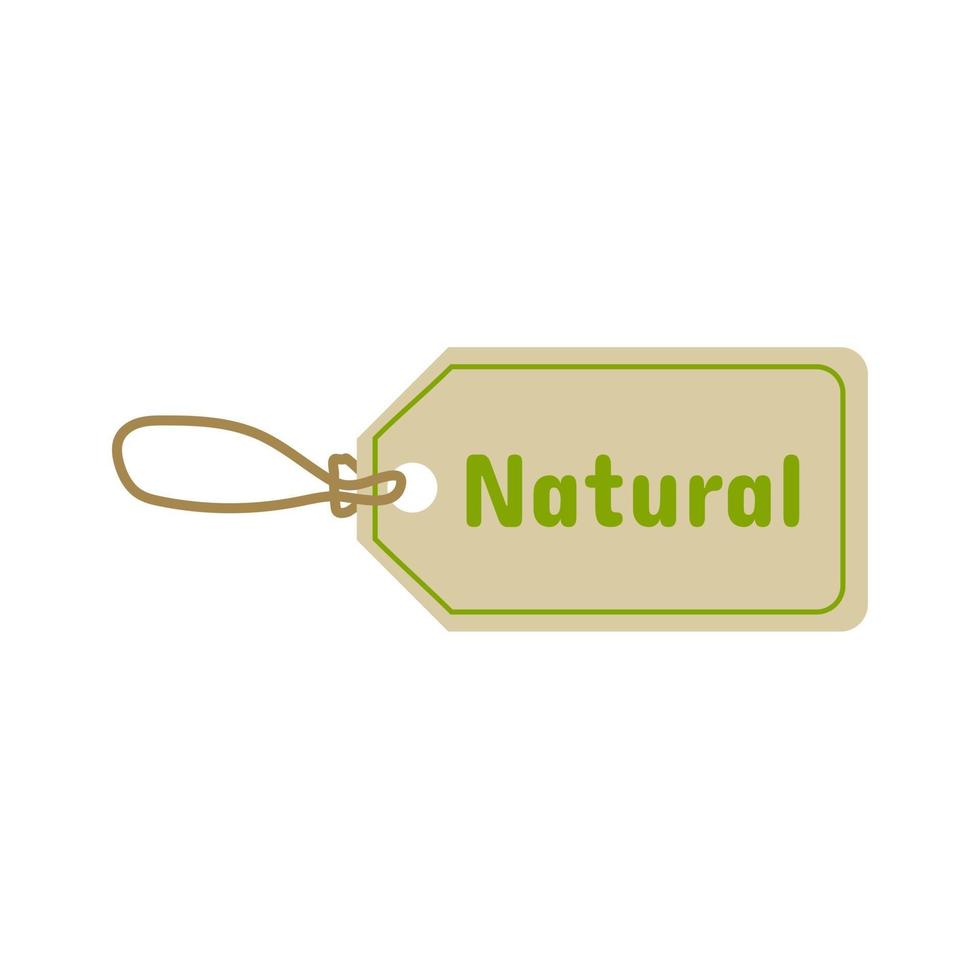 Label tag paper natural label isolated on white background Eco natural concept. vector
