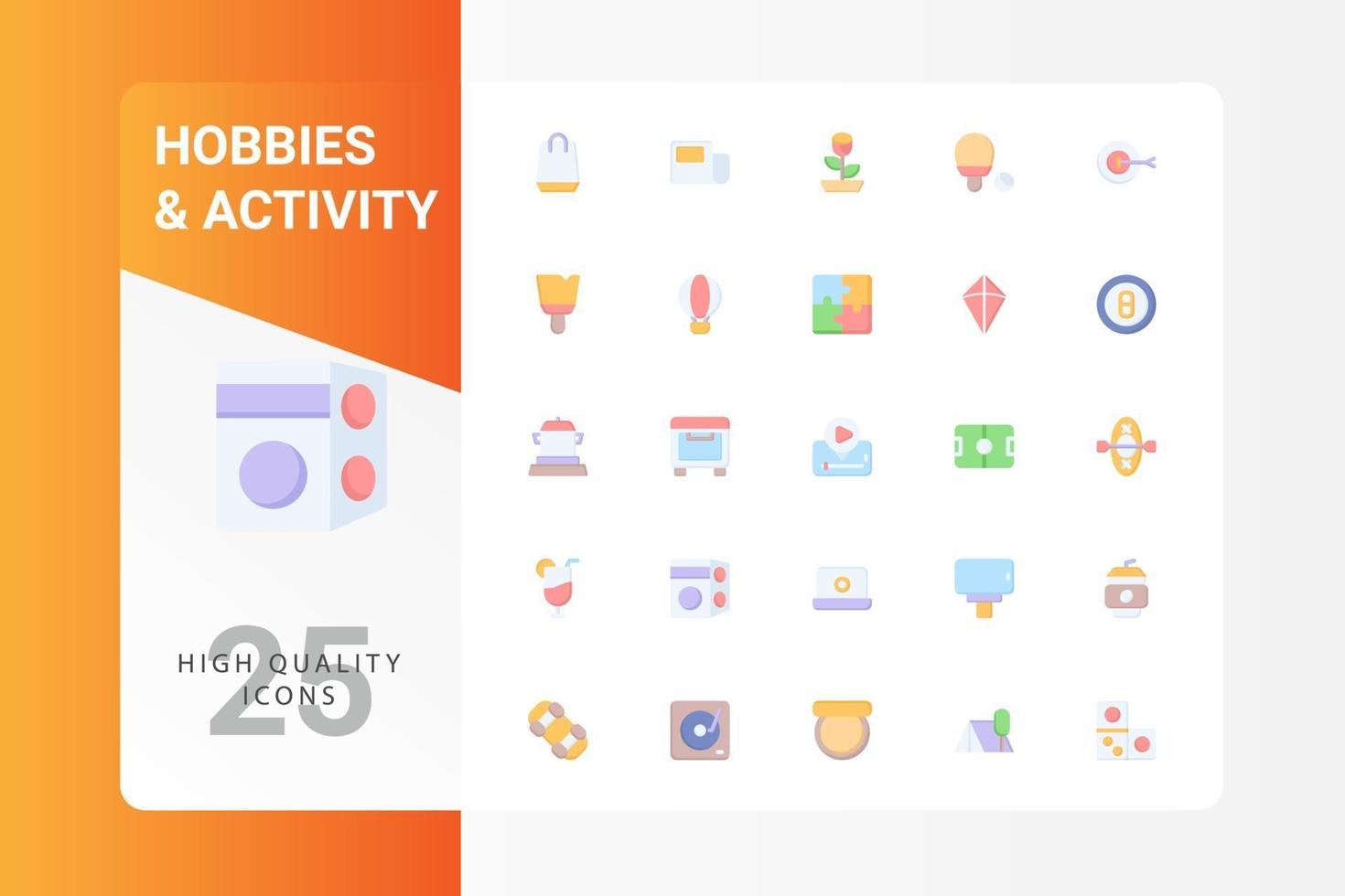 Hobbies And Activity icon pack isolated on white background. for your web site design, logo, app, UI. Vector graphics illustration and editable stroke. EPS 10.