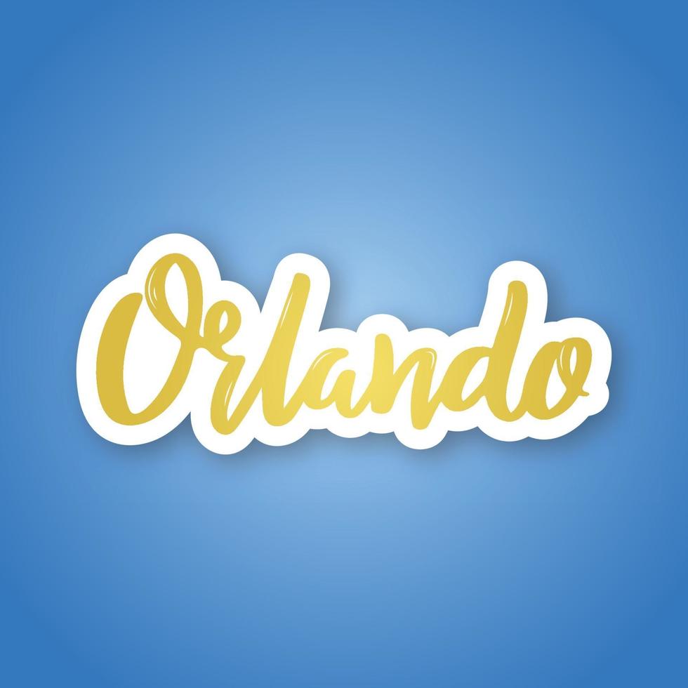 Orlando - hand drawn lettering name of USA city. vector