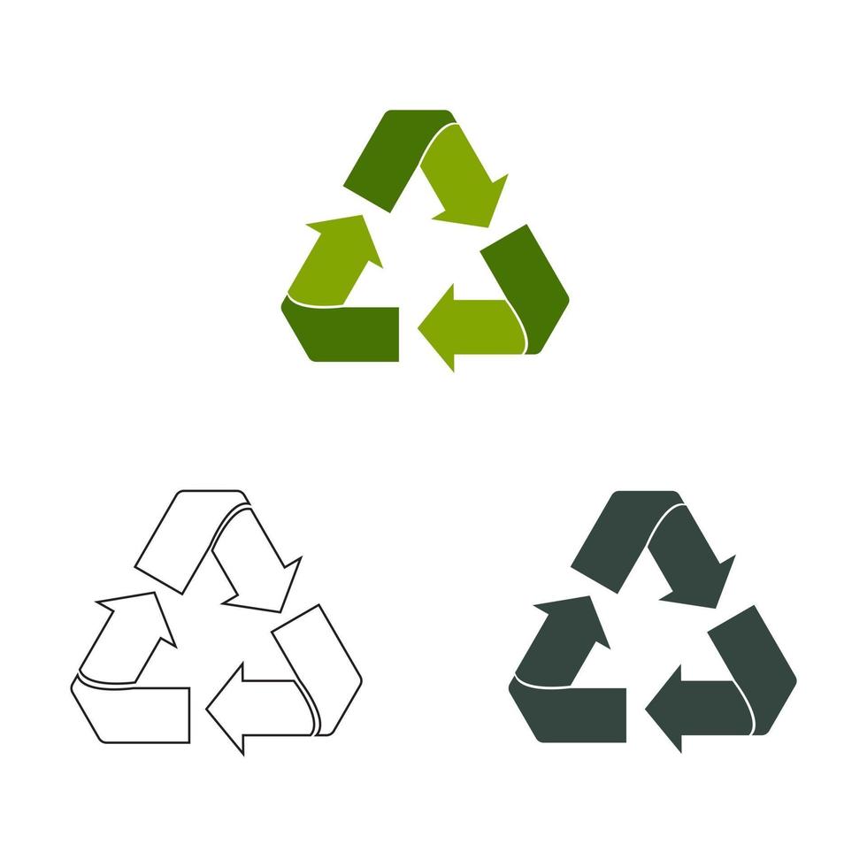 Recycle icon symbol vector isolated white background.