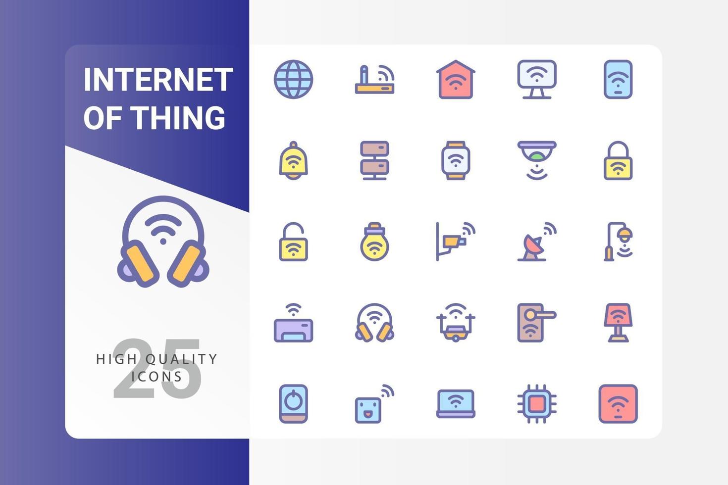 Internet of things icon pack on white background vector