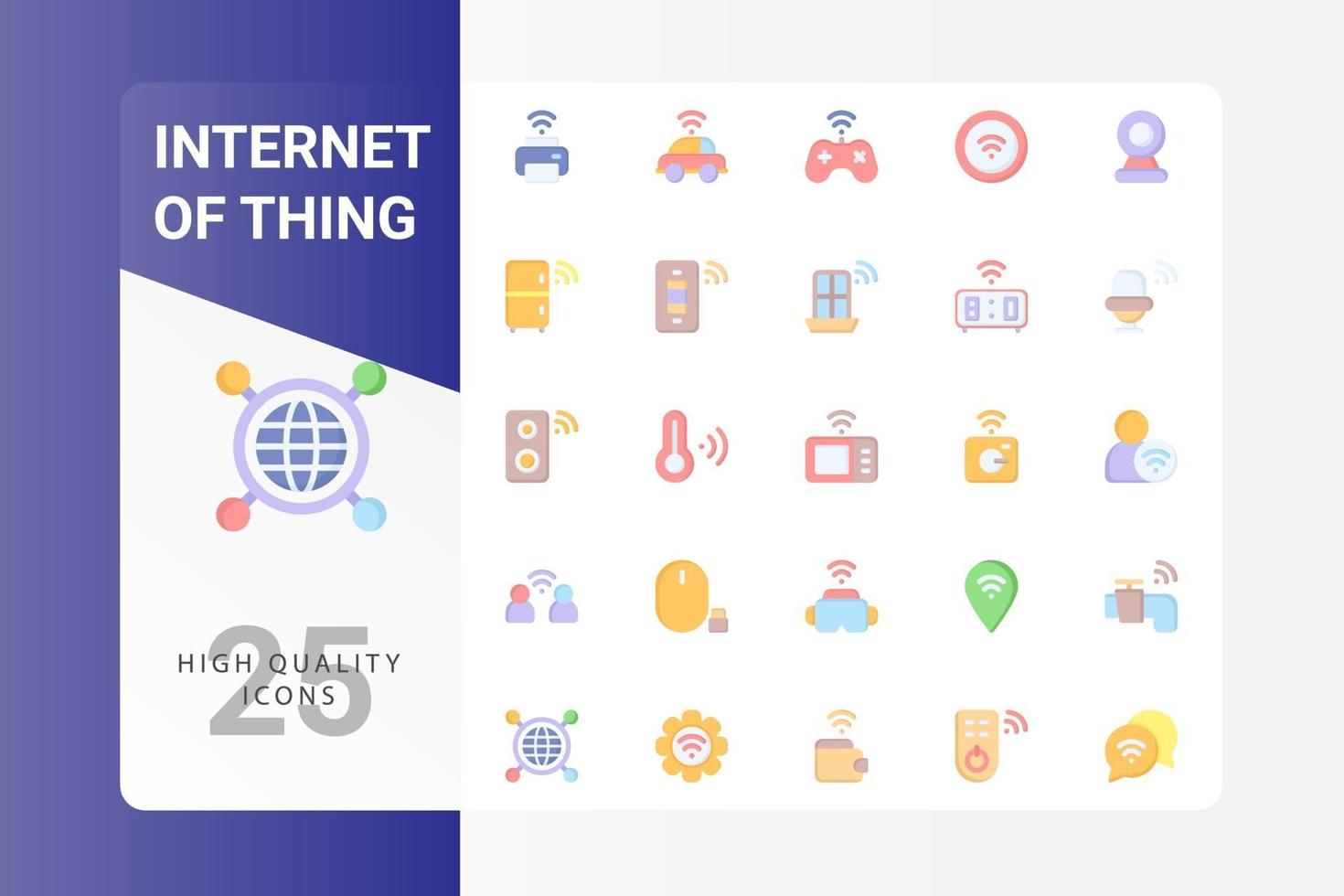 Internet of things icon pack on white background vector