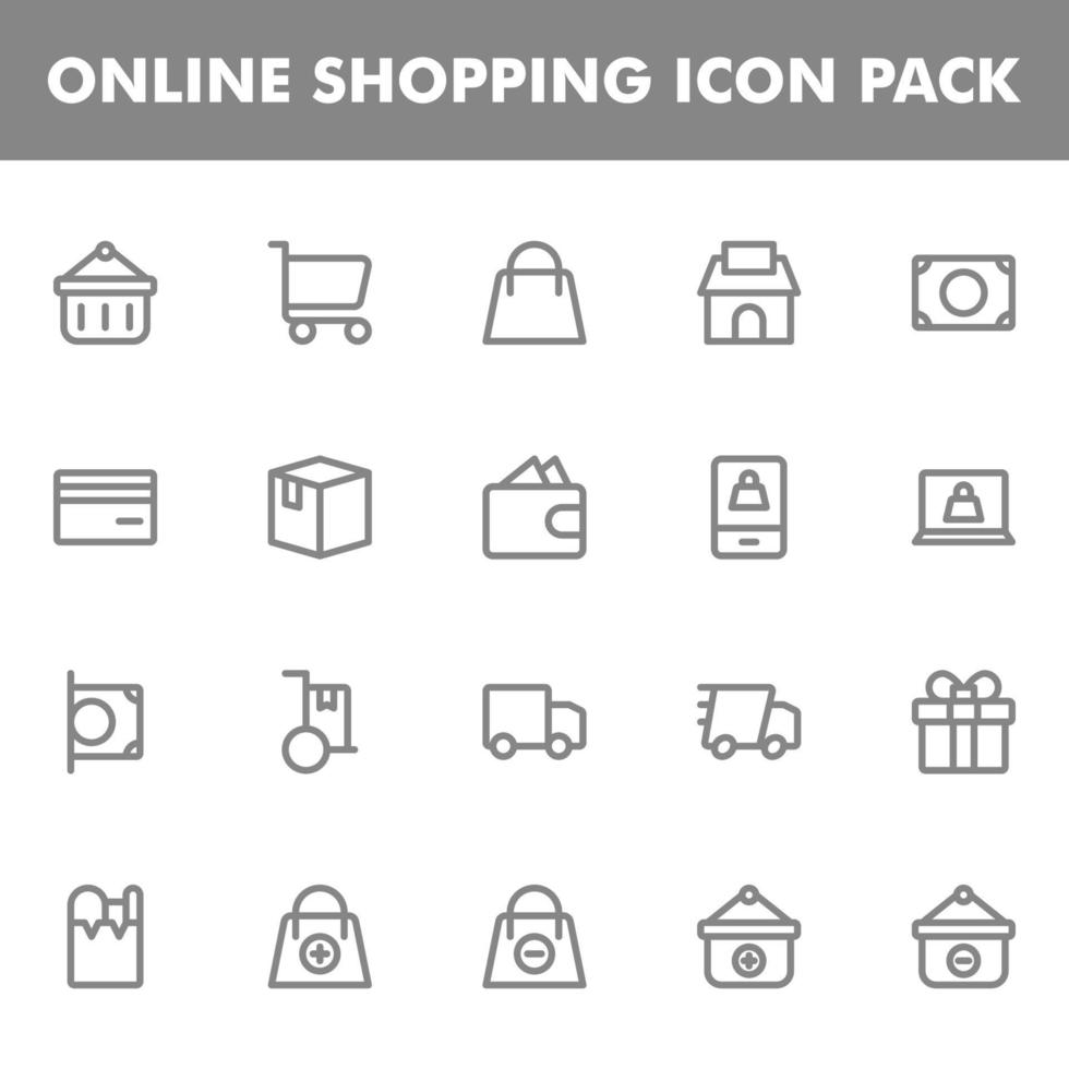 Online shopping icon pack vector