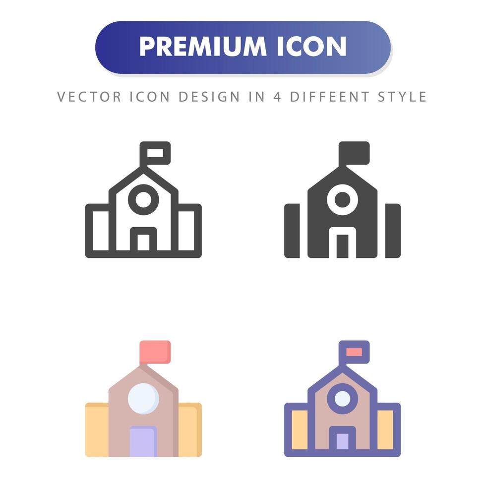 University campus icon pack on white background vector