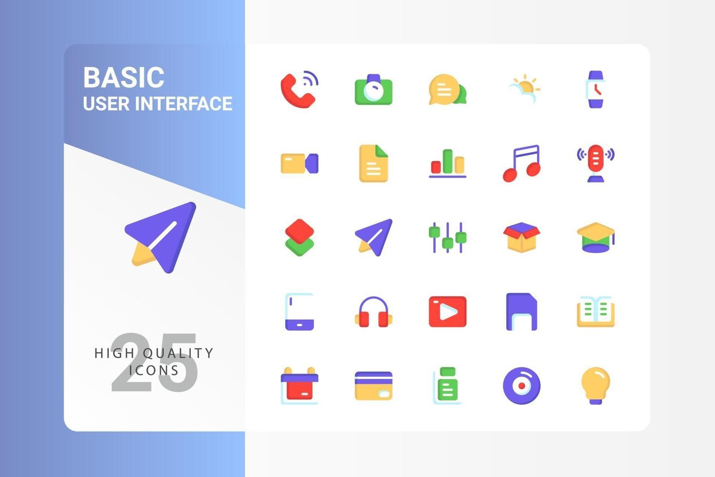 Basic UI icon pack for your web site design, logo, app, UI. Basic UI icon flat design. Vector graphics illustration and editable stroke. EPS 10.