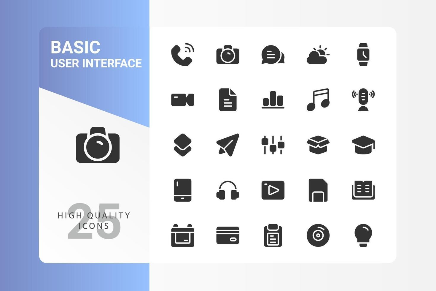 Basic UI icon pack for your web site design, logo, app, UI. Basic UI icon glyph design. Vector graphics illustration and editable stroke. EPS 10.