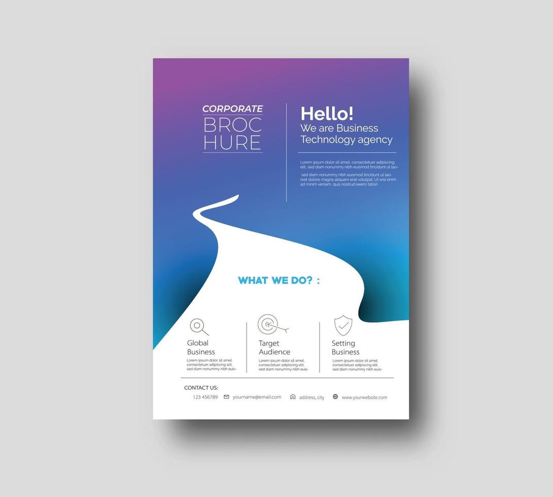 Flyer and Poster Cover Design in A4 Size Template Illustration. vector