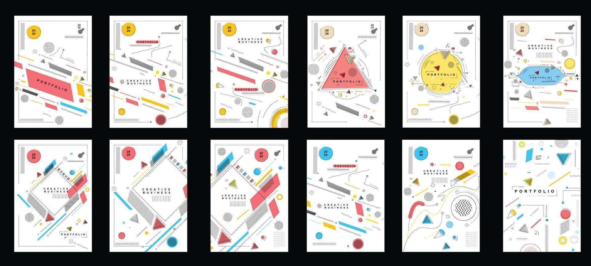 Bundle of Flyer and Poster Cover Design in A4 Size Template Illustration. vector