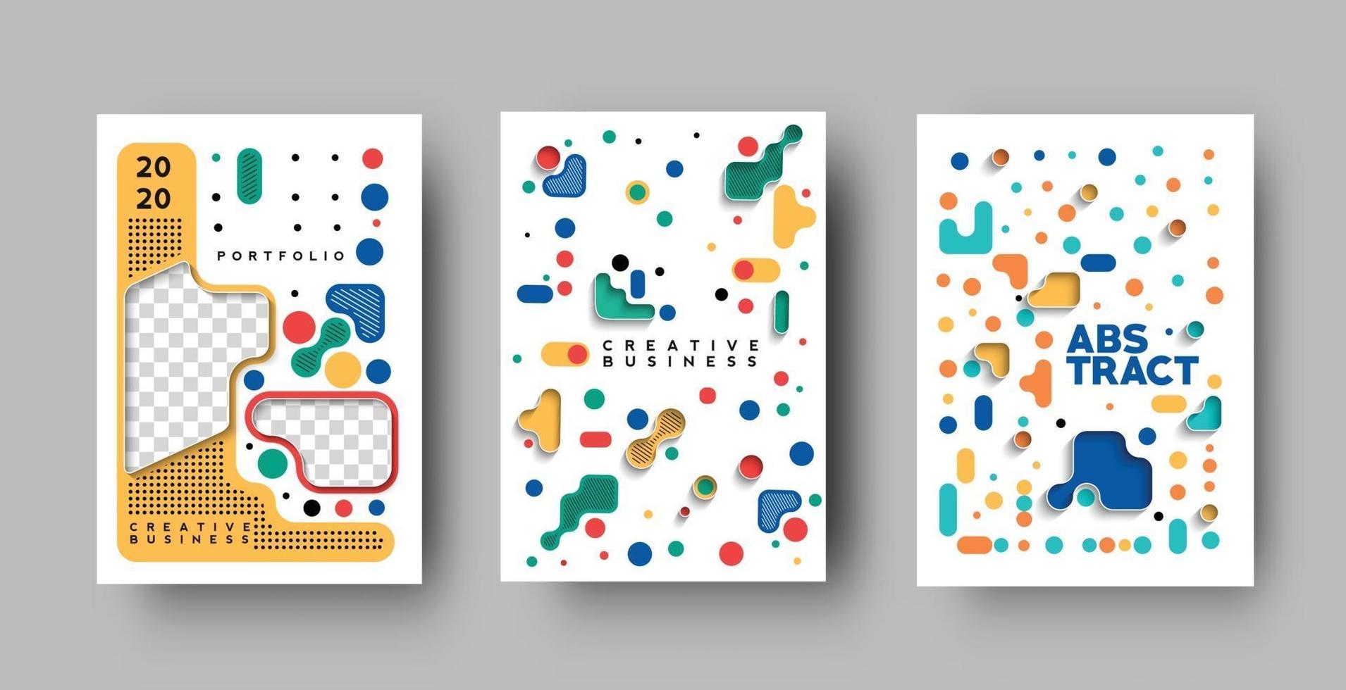 conjunto de diseño de portada de folletos y carteles en una ilustración de plantilla de tamaño a4. vector