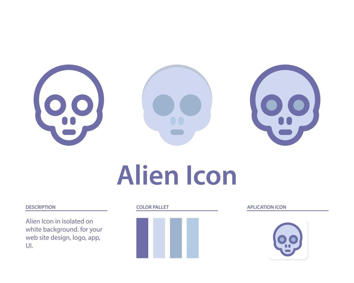icono alienígena aislado sobre fondo blanco. para el diseño de su sitio web, logotipo, aplicación, interfaz de usuario. Ilustración de gráficos vectoriales y trazo editable. eps 10. vector