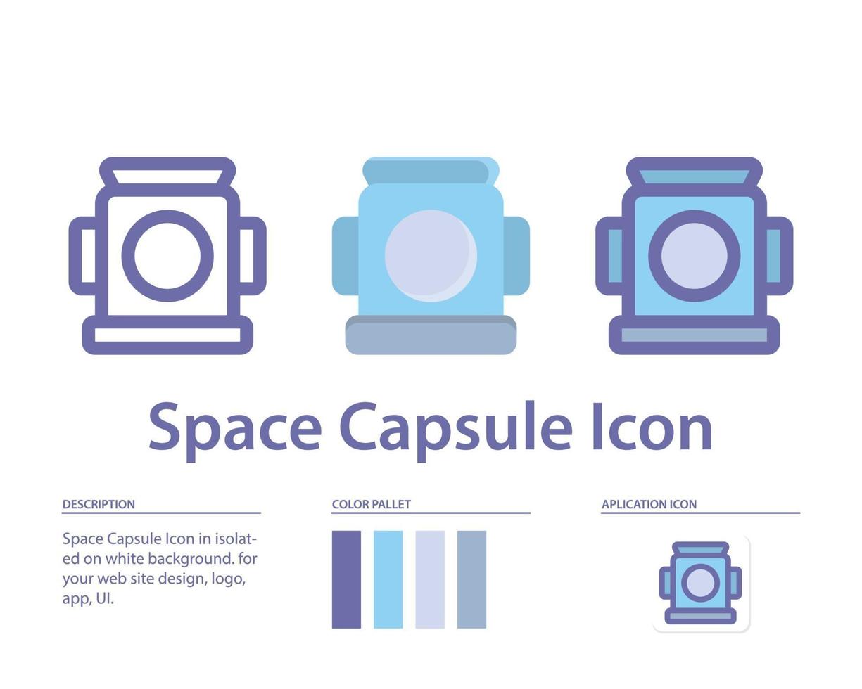 space capsule icon in isolated on white background. for your web site design, logo, app, UI. Vector graphics illustration and editable stroke. EPS 10.