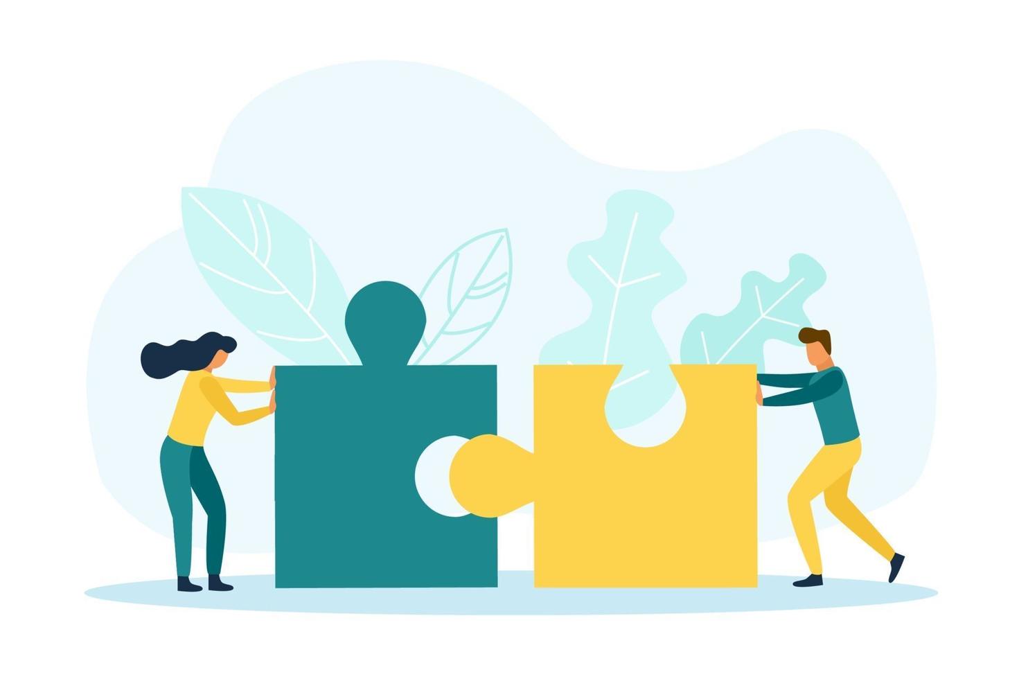 Business people with puzzle pieces 2136375 Vector Art at Vecteezy