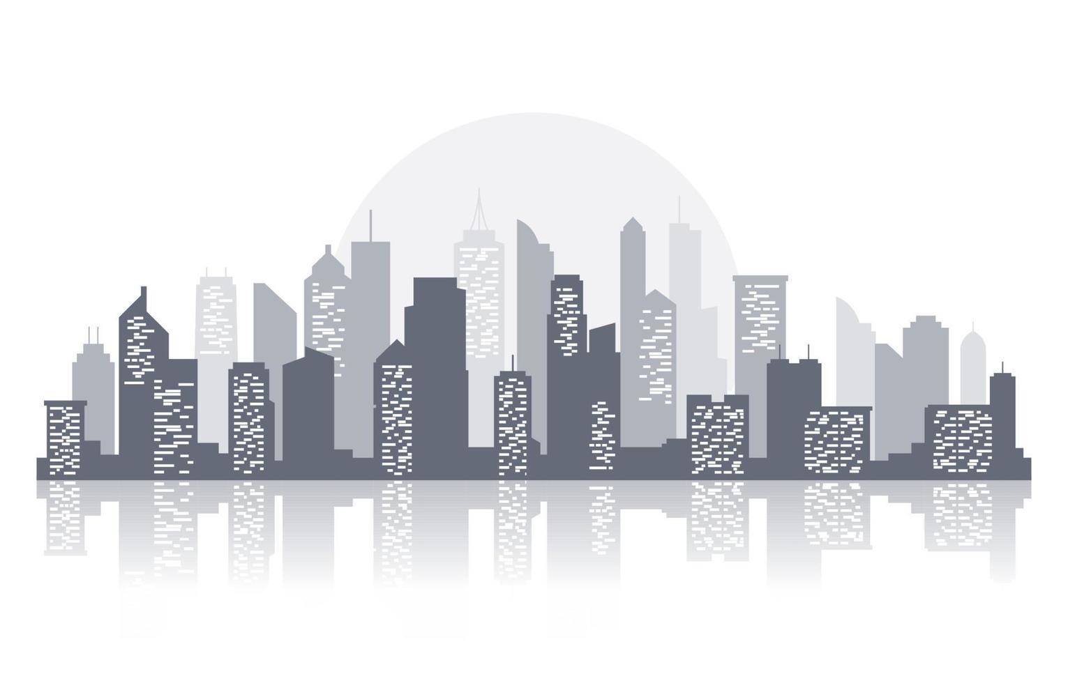 City Building Cityscape Skyline Business White Background Illustration vector