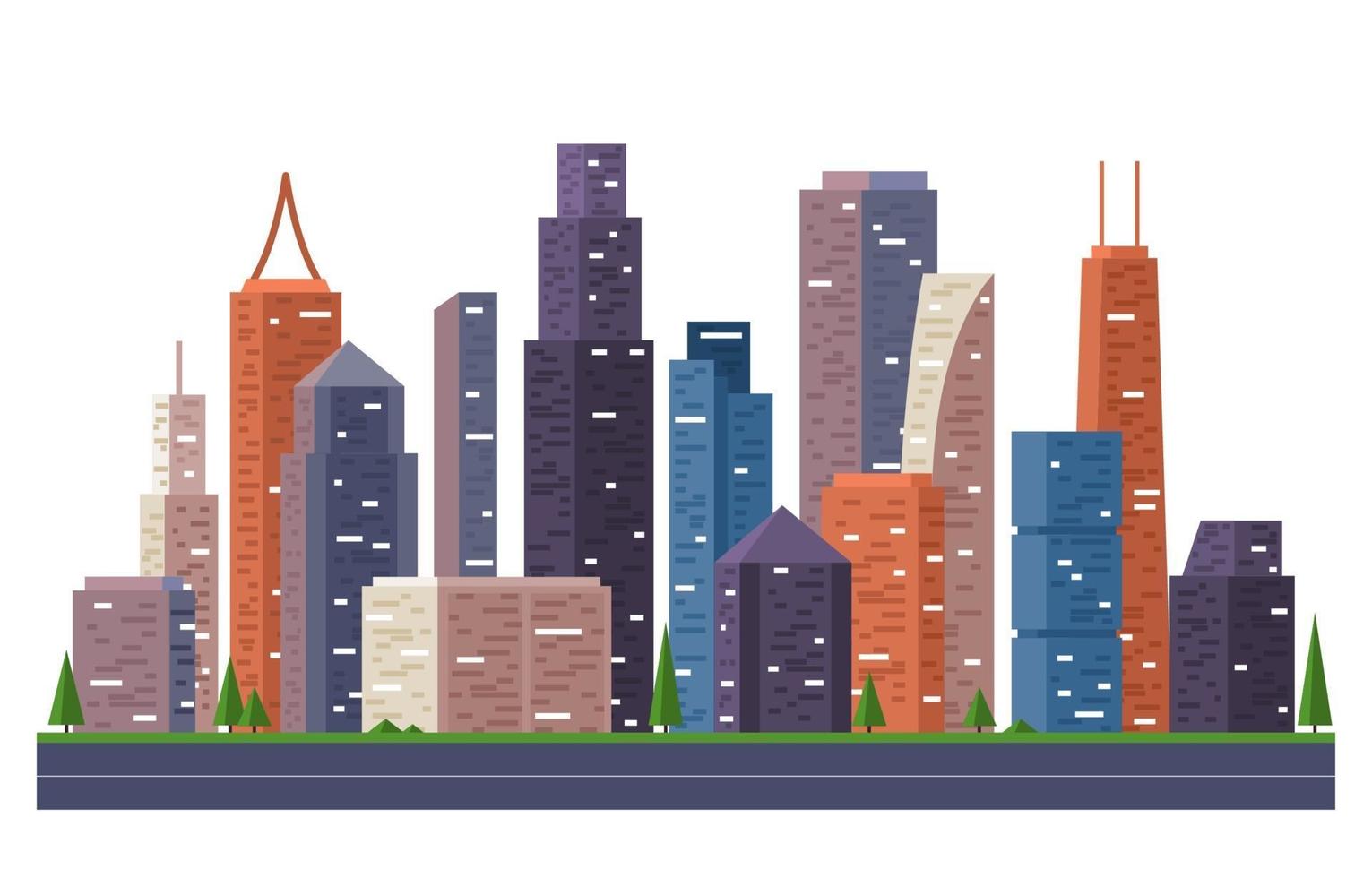 Street City Building Construction Cityscape Skyline Business Illustration vector