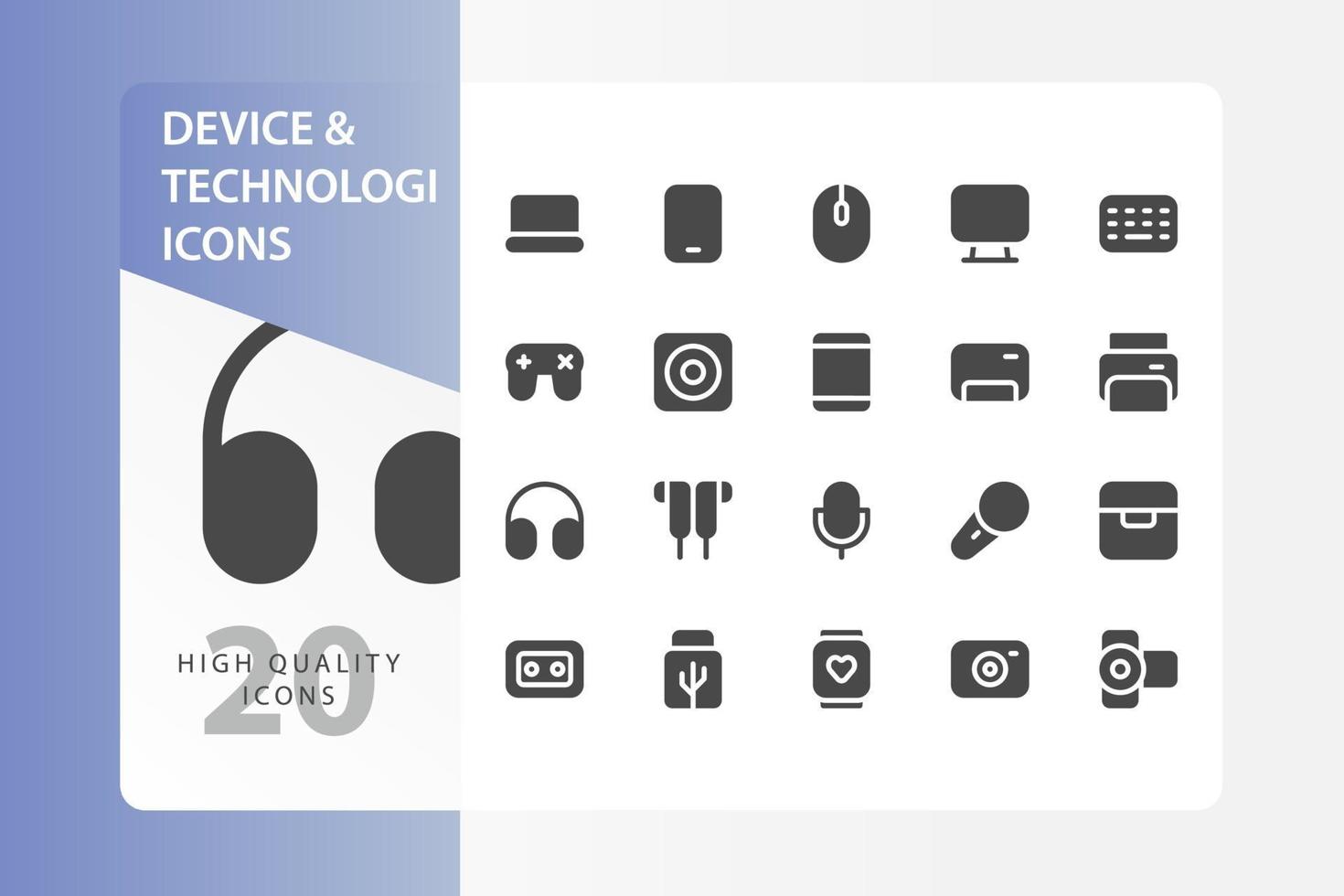 paquete de iconos de dispositivo y tecnología vector