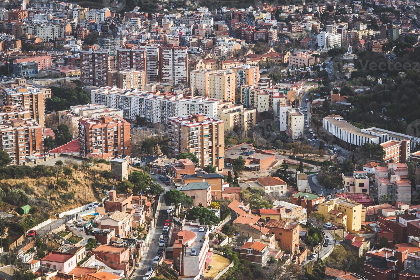 vista del paisaje urbano de los edificios de barcelona foto