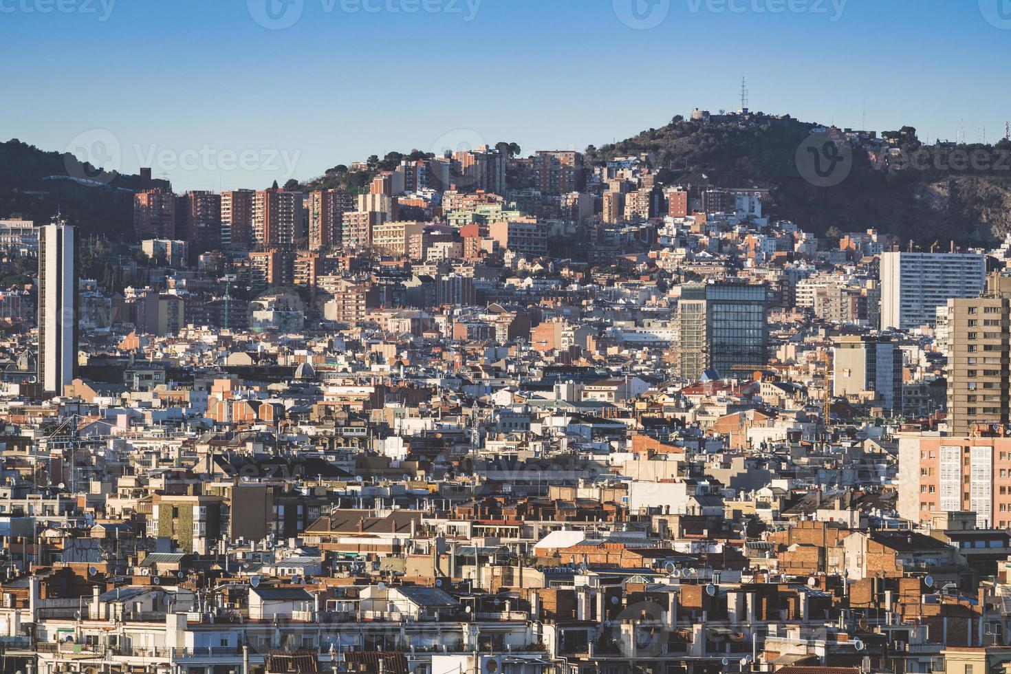 Cityscape view of Barcelona buildings photo