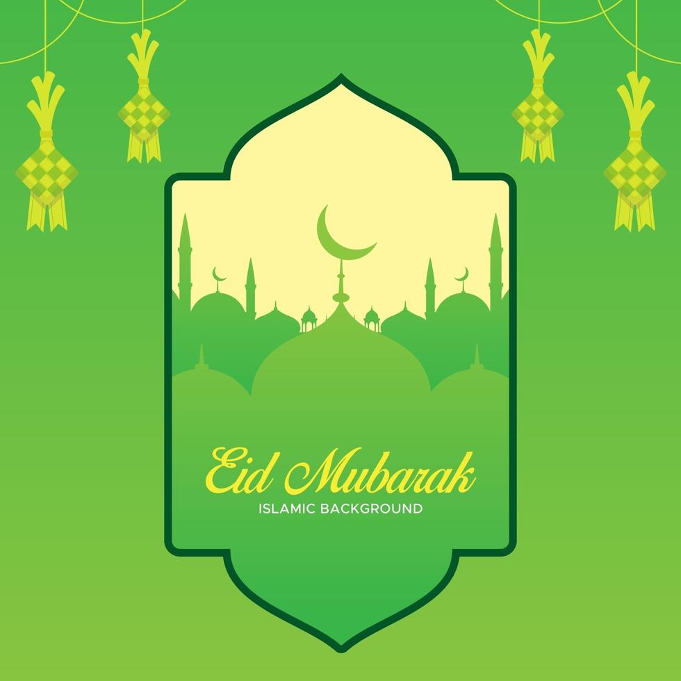 vector stock eid mubarak saludo fondo