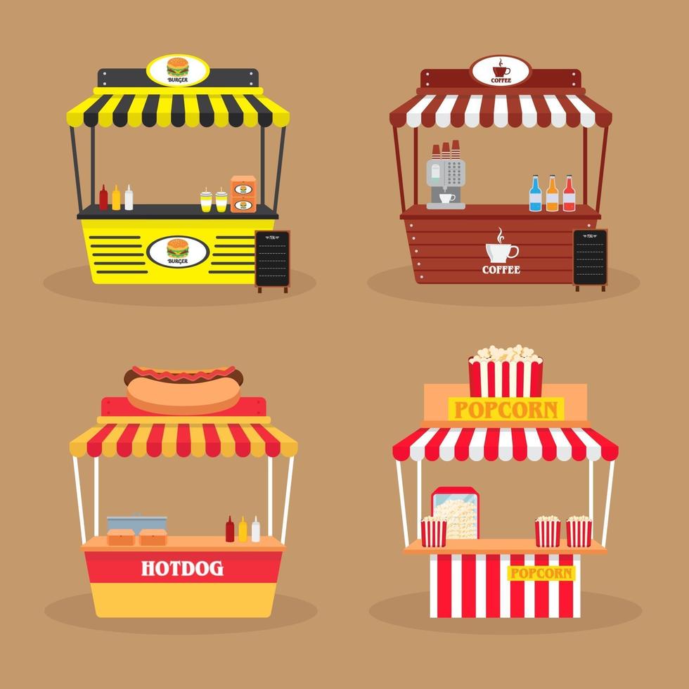 juego de 4 diferentes cabinas vector