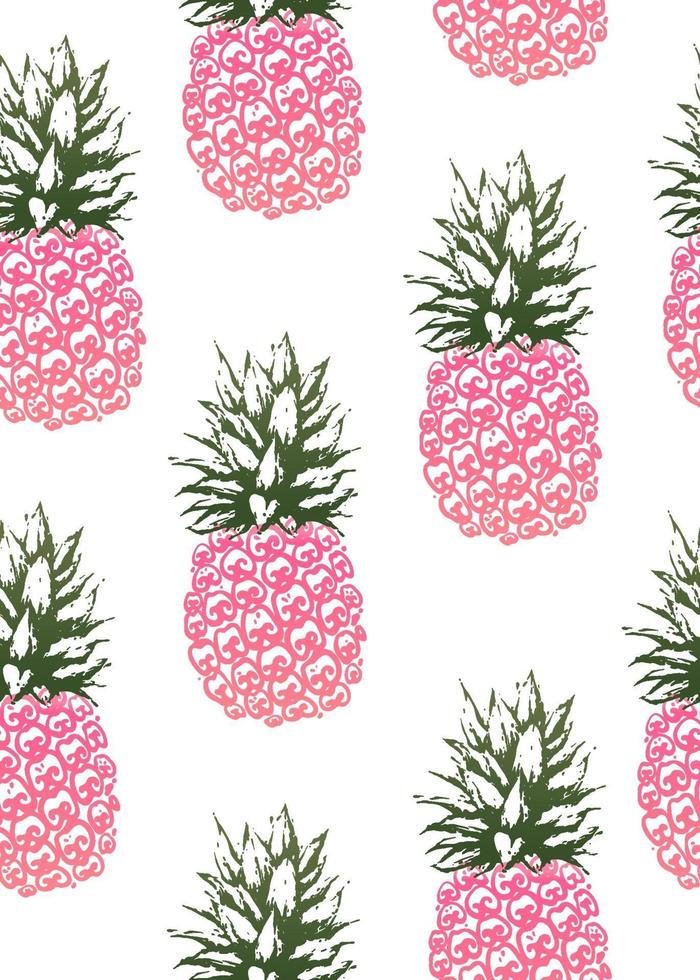 Seamless pattern of pineapple vintage modern design vector