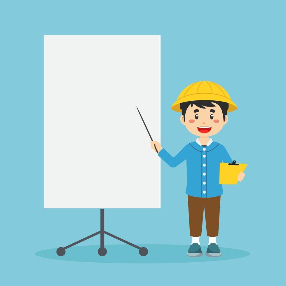 Student Character with Blank Board vector