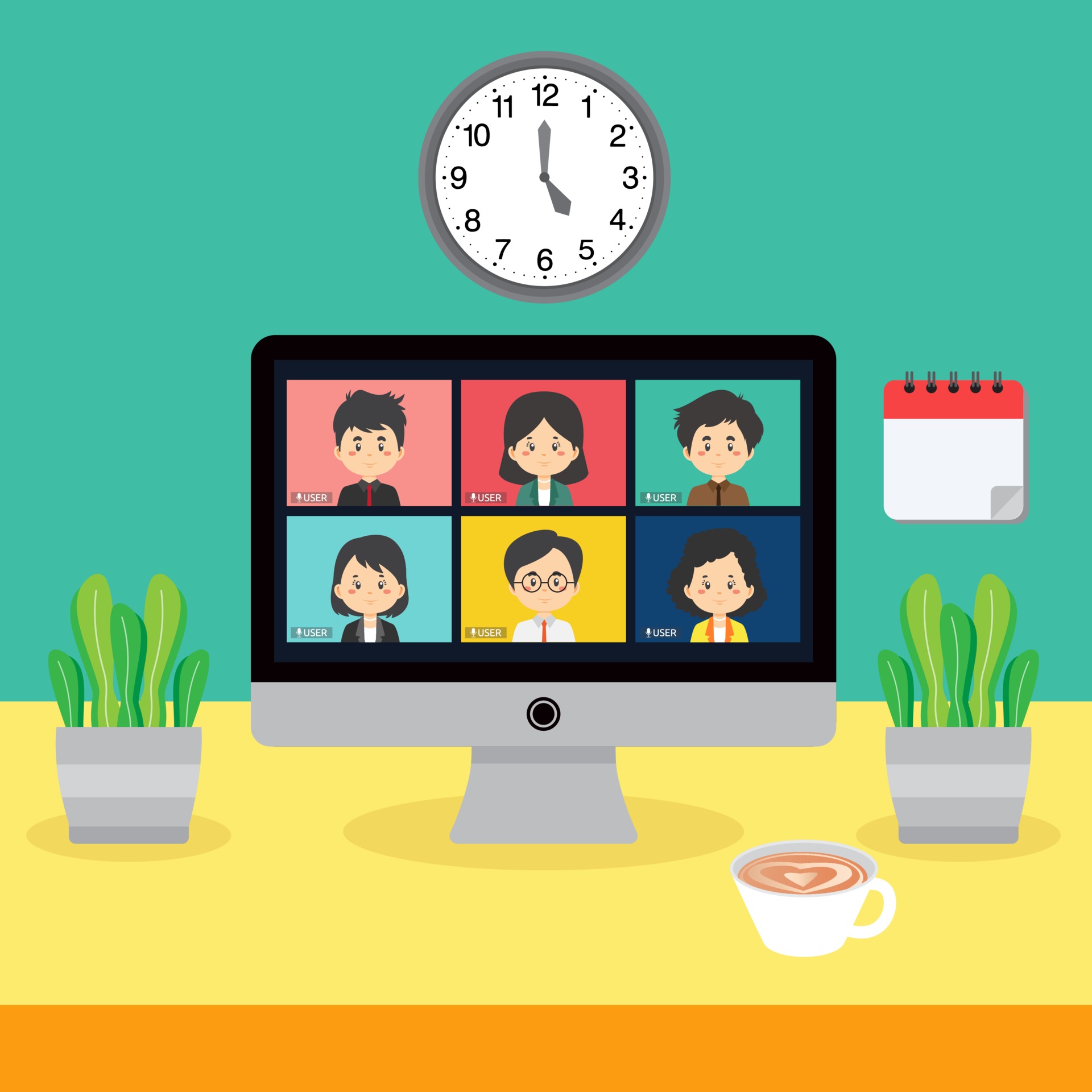 Webinar Design with People on Laptop 2138667 Vector Art at Vecteezy