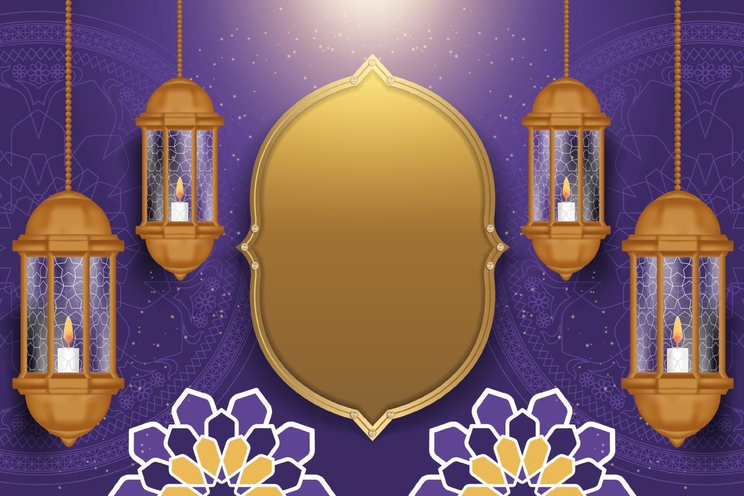 Ramadan kareem background with realistic style vector