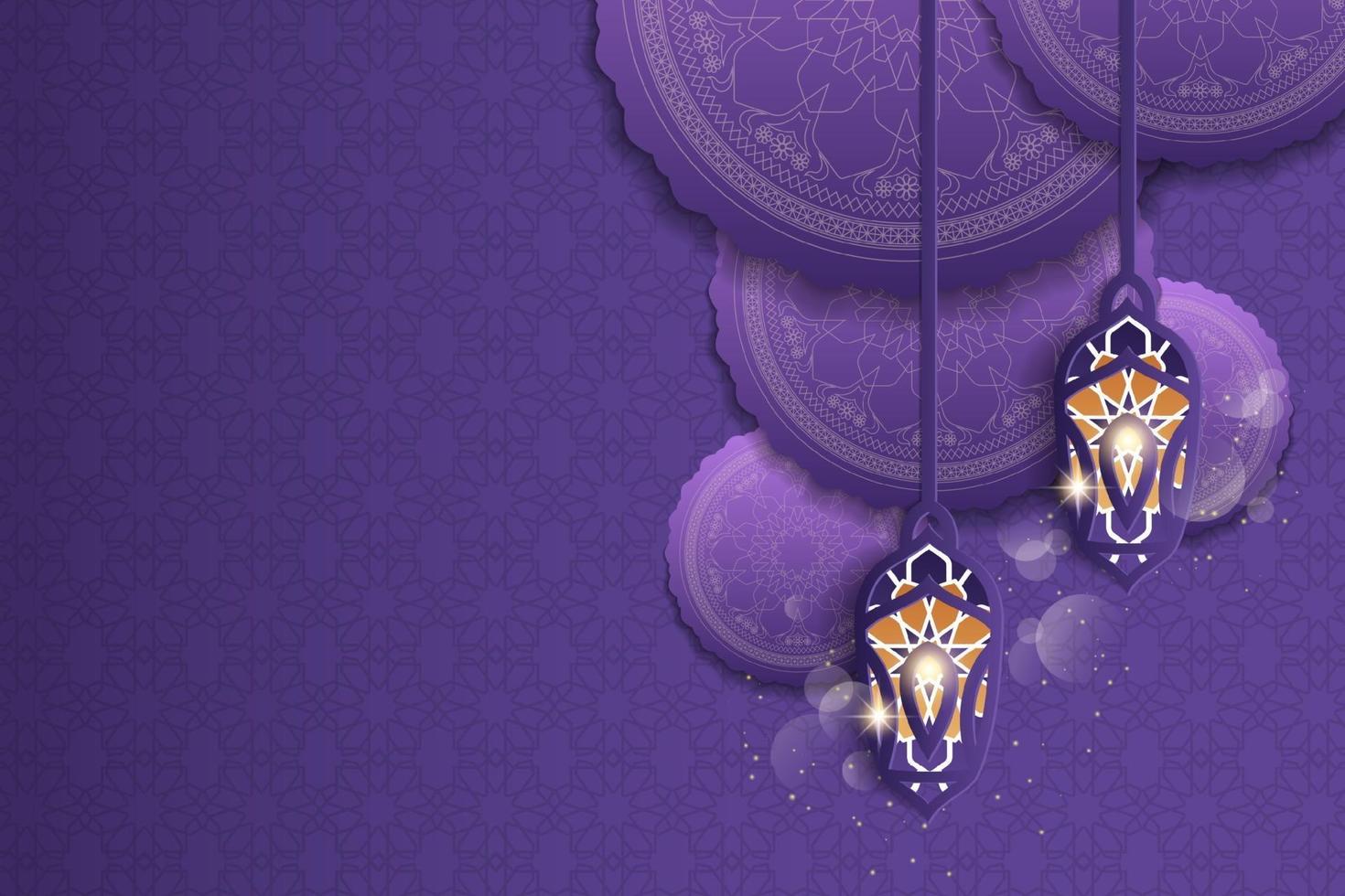 tarjeta de felicitación de ramadan kareem decorada con linternas árabes vector