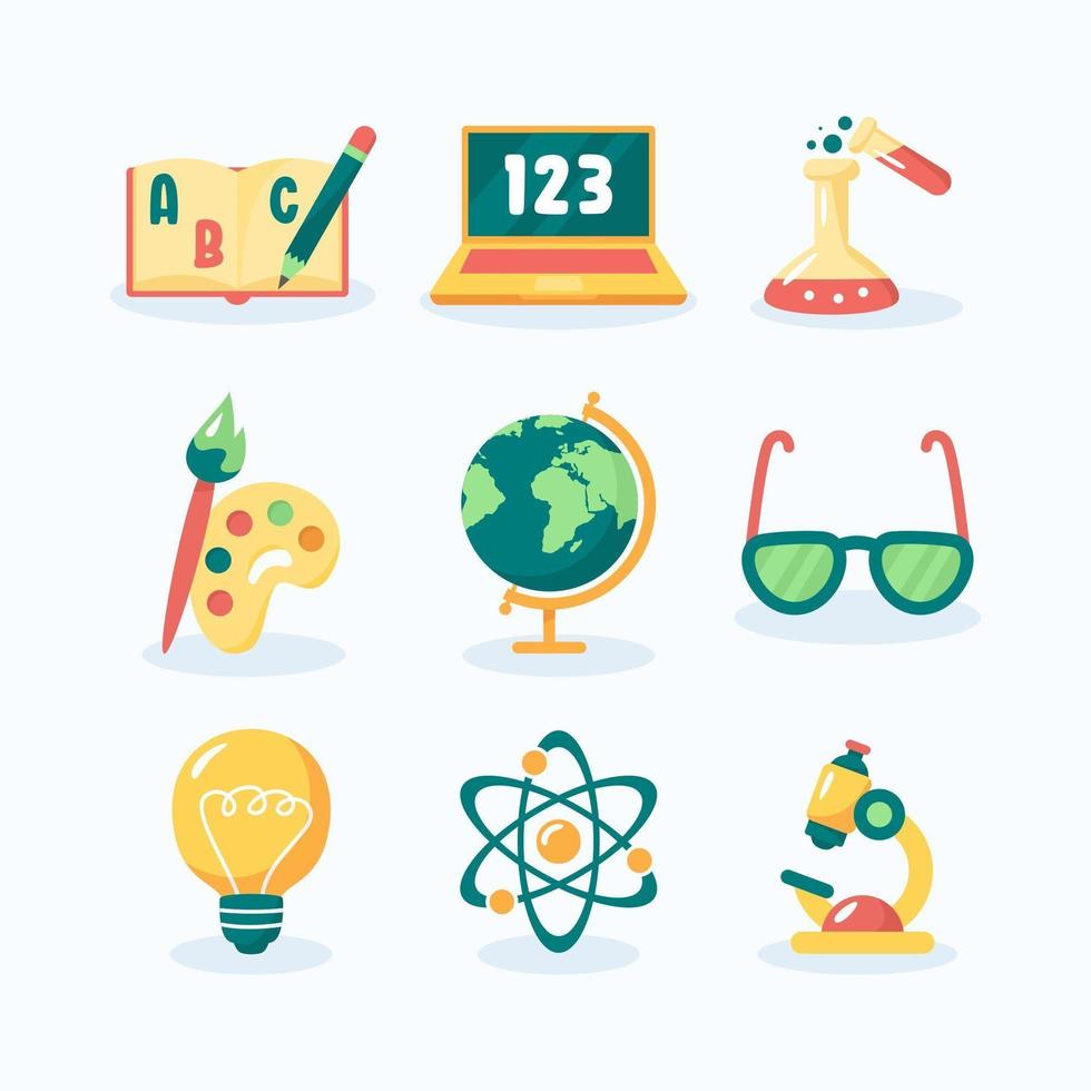 conjunto de iconos de educación infantil vector