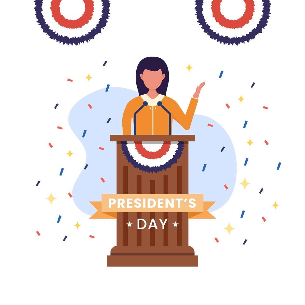 United states of america, president's day concept vector