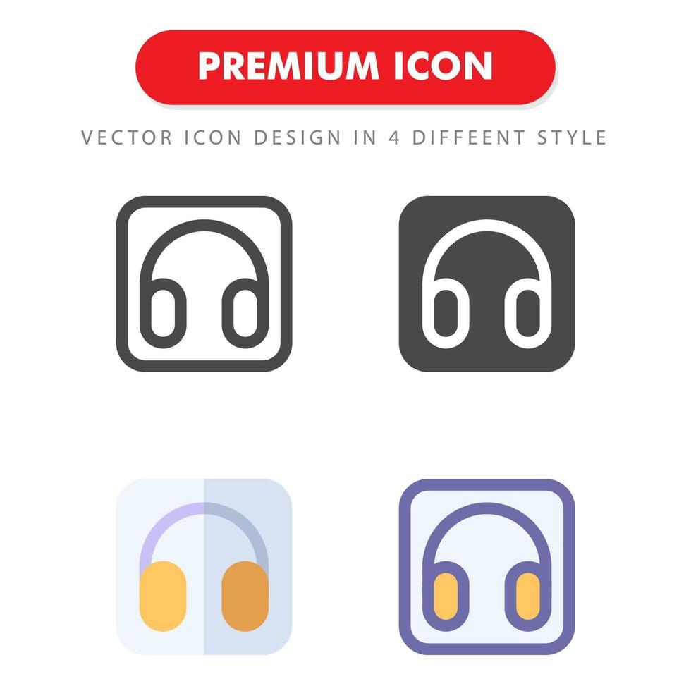 headphone icon pack isolated on white background. for your web site design, logo, app, UI. Vector graphics illustration and editable stroke. EPS 10.
