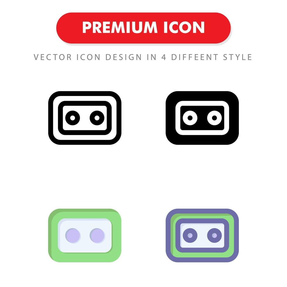 audio cassette icon pack isolated on white background. for your web site design, logo, app, UI. Vector graphics illustration and editable stroke. EPS 10.