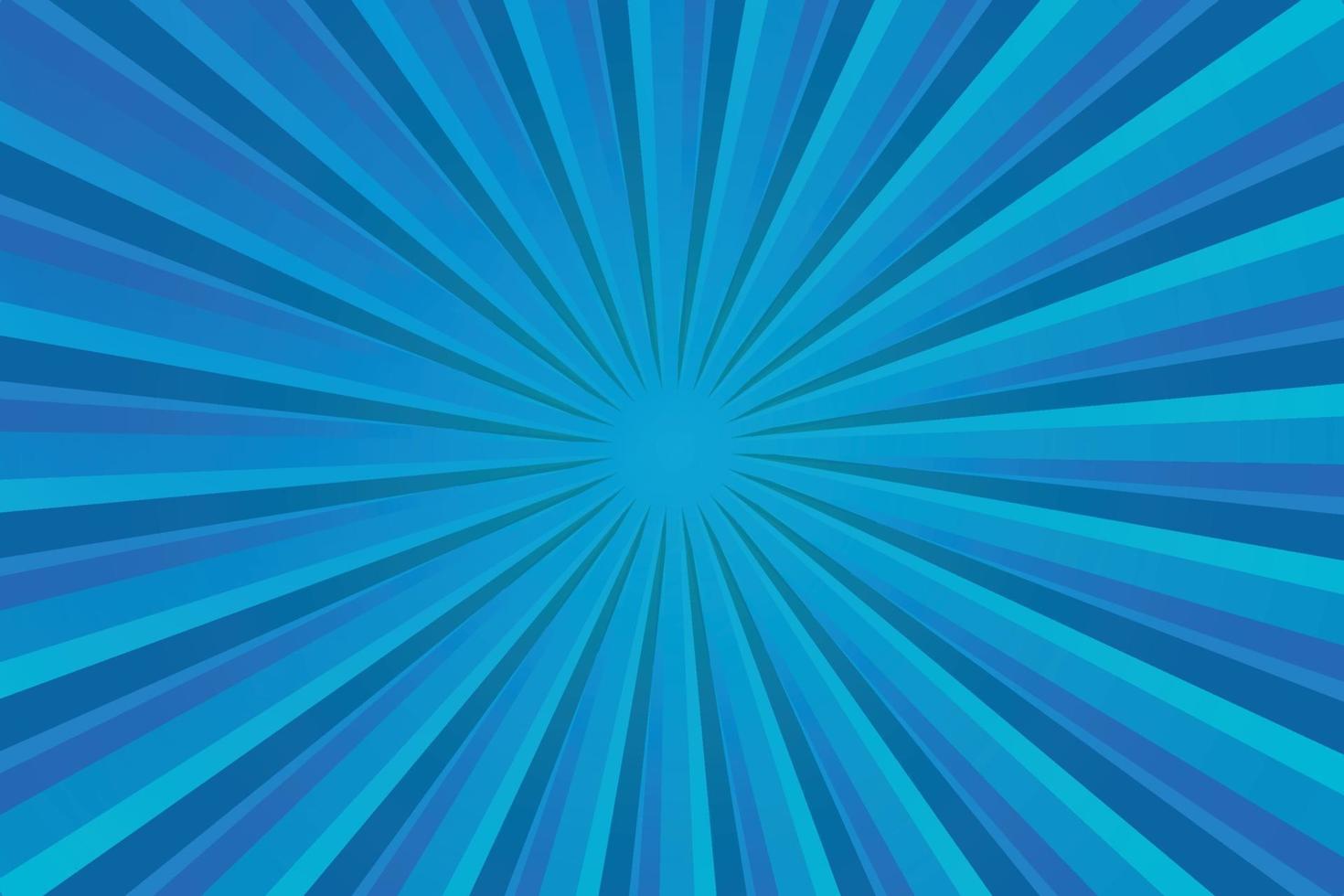 Modern blue glowing rays, comic style abstract background with copyspace vector