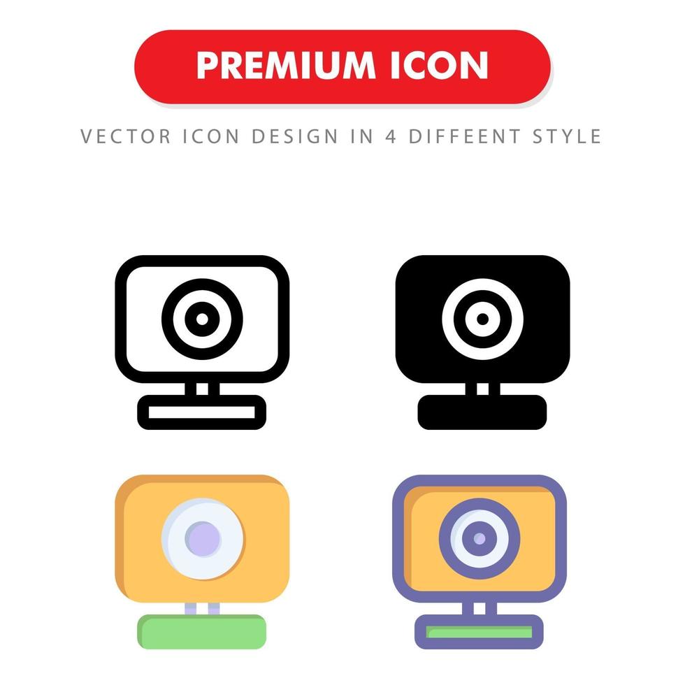 paquete de iconos de cámara web aislado sobre fondo blanco. para el diseño de su sitio web, logotipo, aplicación, interfaz de usuario. Ilustración de gráficos vectoriales y trazo editable. eps 10. vector