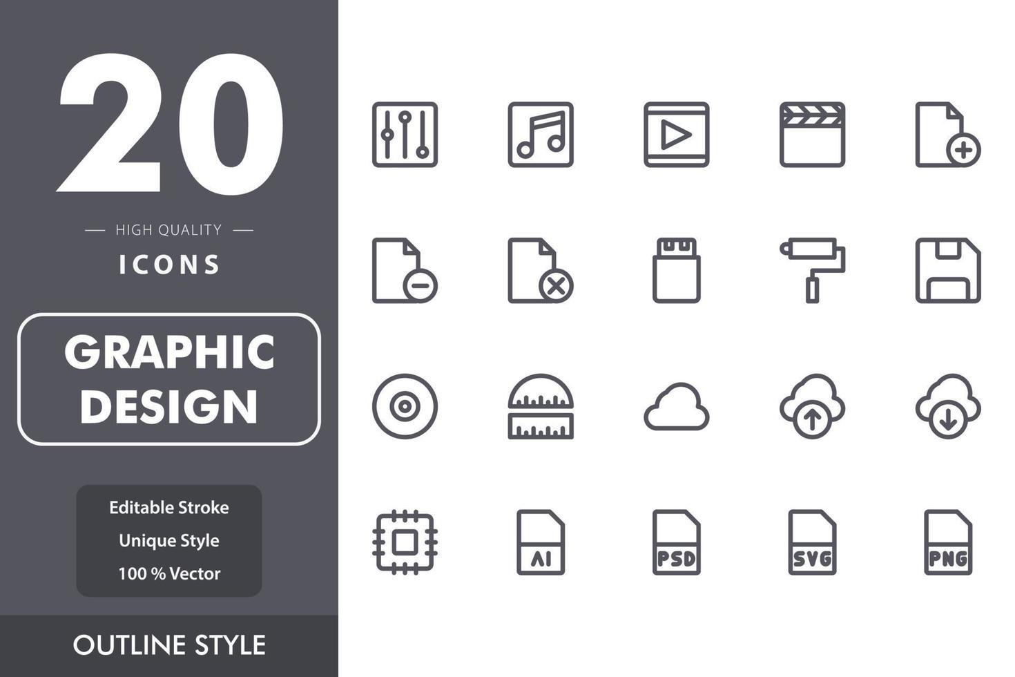 Graphic design icon pack vector