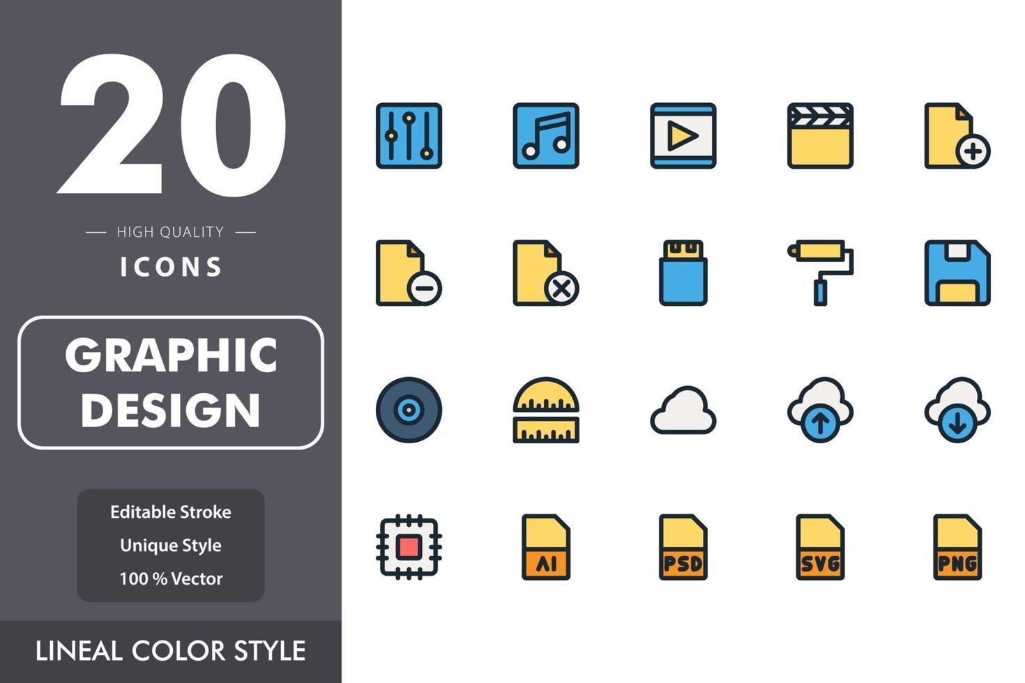 Graphic design icon pack vector