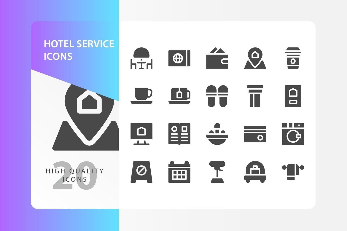 Hotel service icon pack isolated on white background. for your web site design, logo, app, UI. Vector graphics illustration and editable stroke. EPS 10.