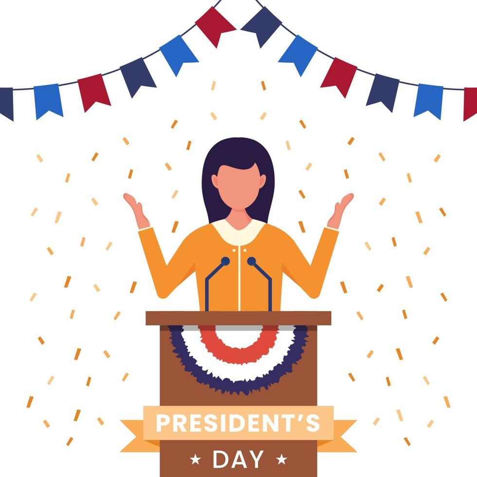 United states of america, president's day concept vector