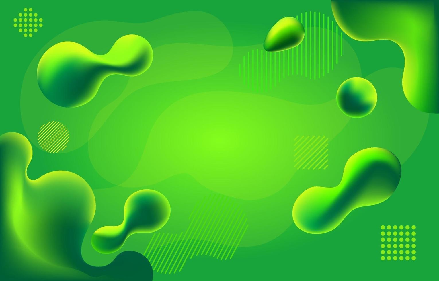 Abstract Green Fluid Shapes Background vector