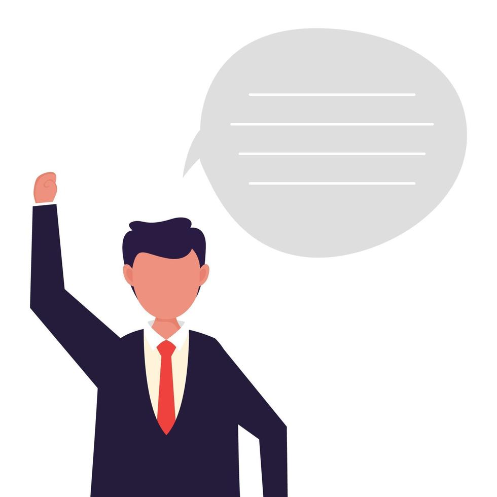 Young men with speech bubble vector