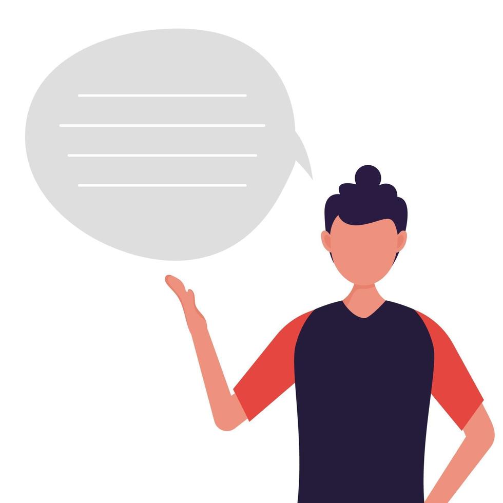 Young men with speech bubble vector