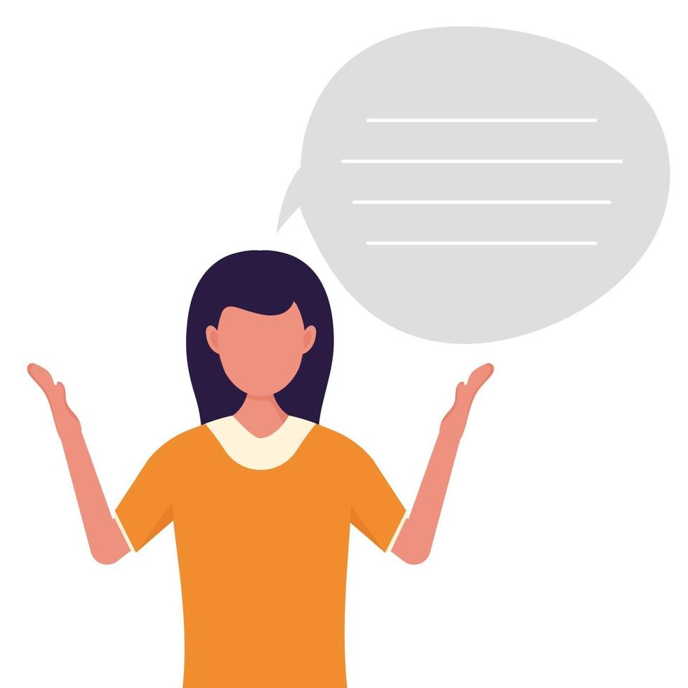 Young women with speech bubble vector