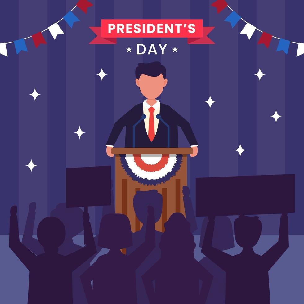 United states of america, president's day concept vector