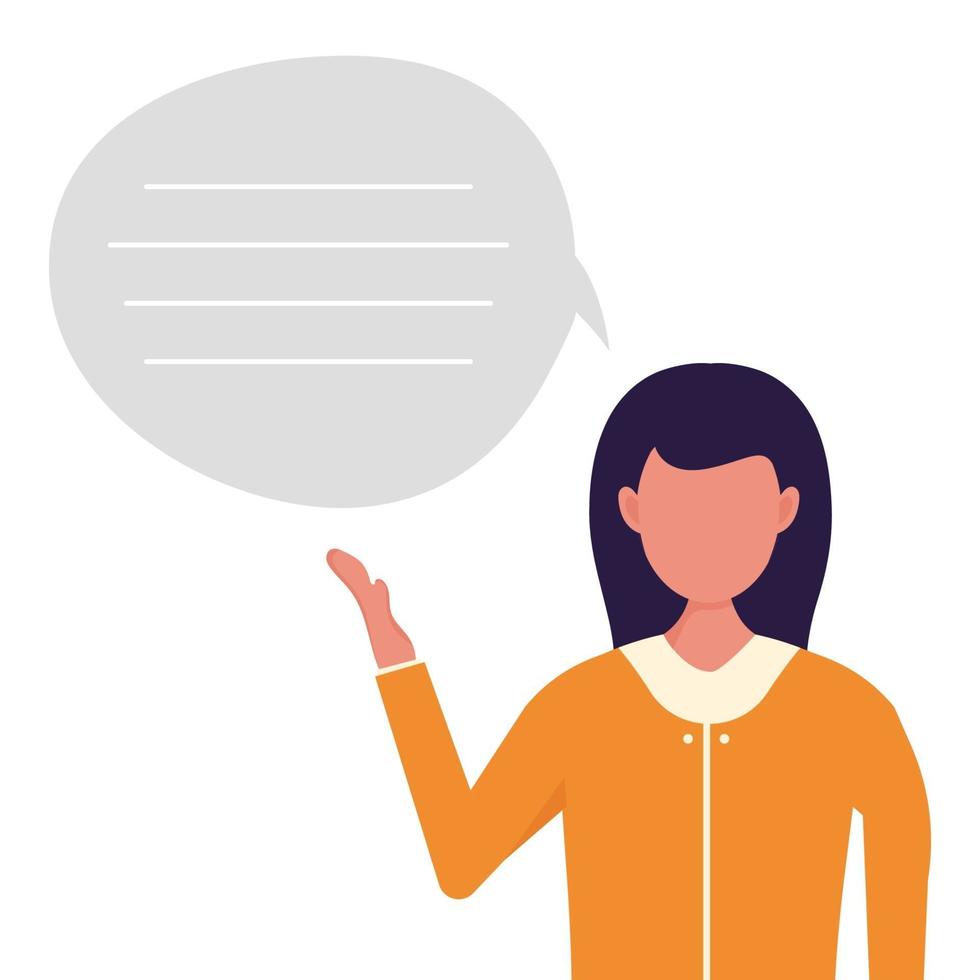 Young women with speech bubble vector
